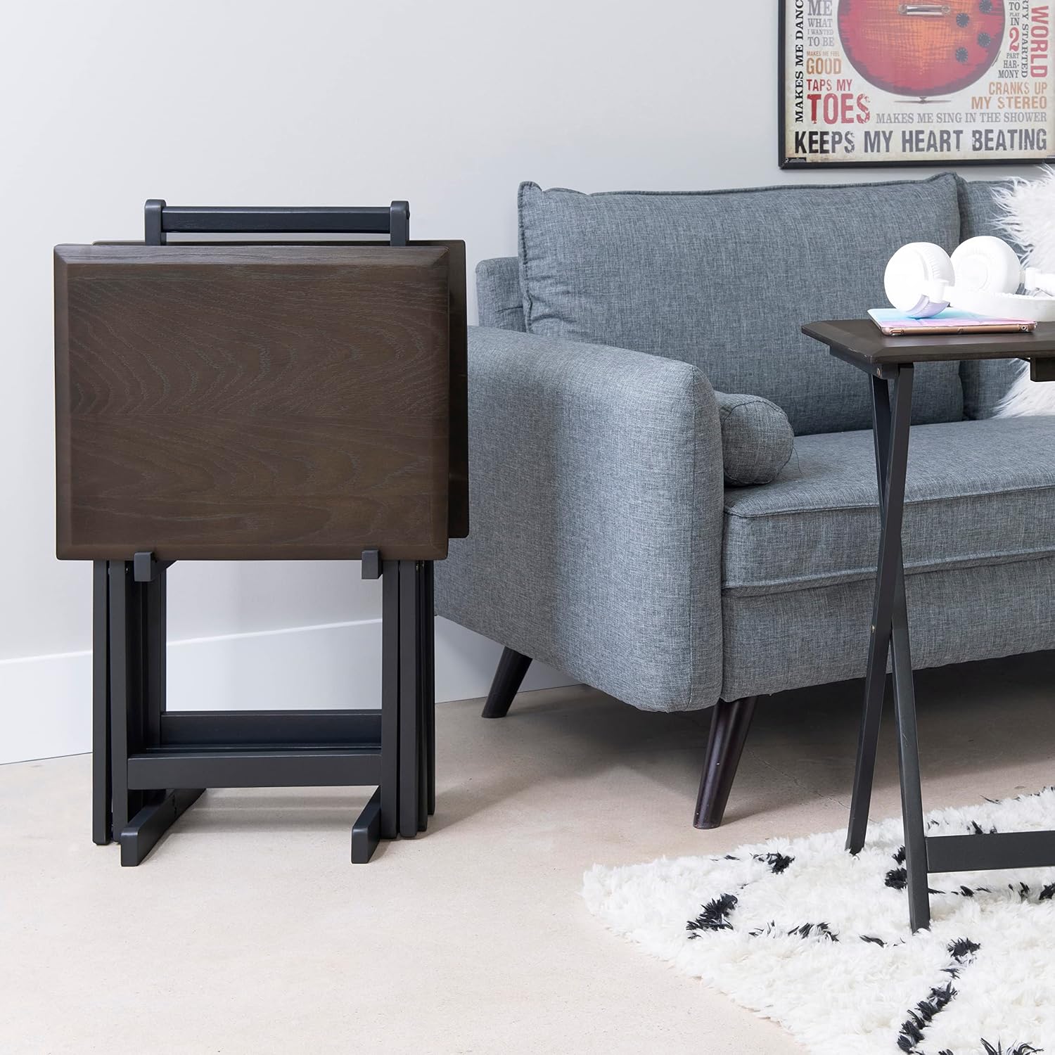Linon Kearney Grey Set Tray Table et
