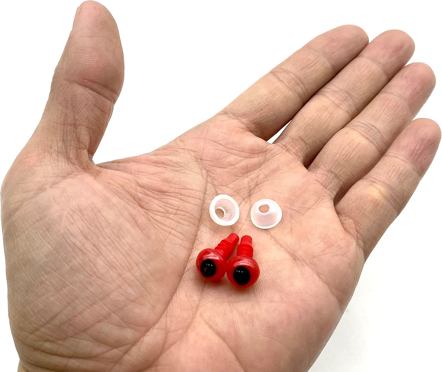 3dancraftit Plastic Safety Eyes with washers 3/8" / 10mm 20 pcs Red EA40