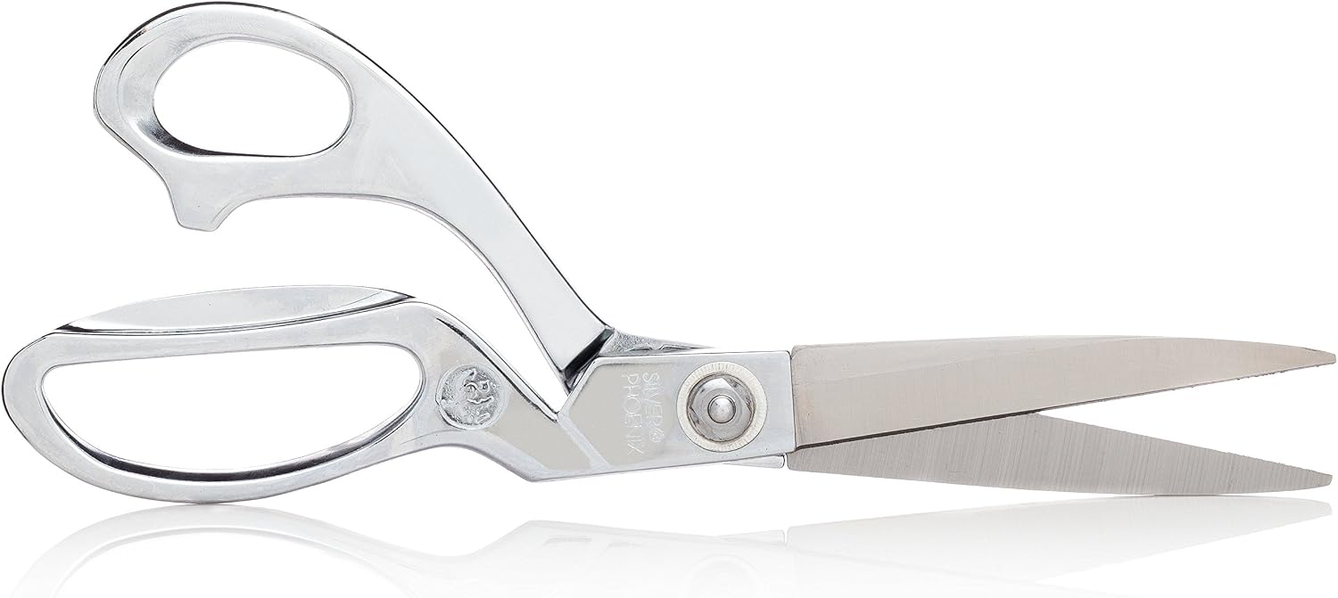 9.5-Inch Speed Cutting Japanese Knife Edge Tailor Scissors Shears with Comfortable Ergonomic Handle. Curved Handle Dressmaker's Shears Keep Material Flat for Mistake-Free Cutting with EverSharp Steel