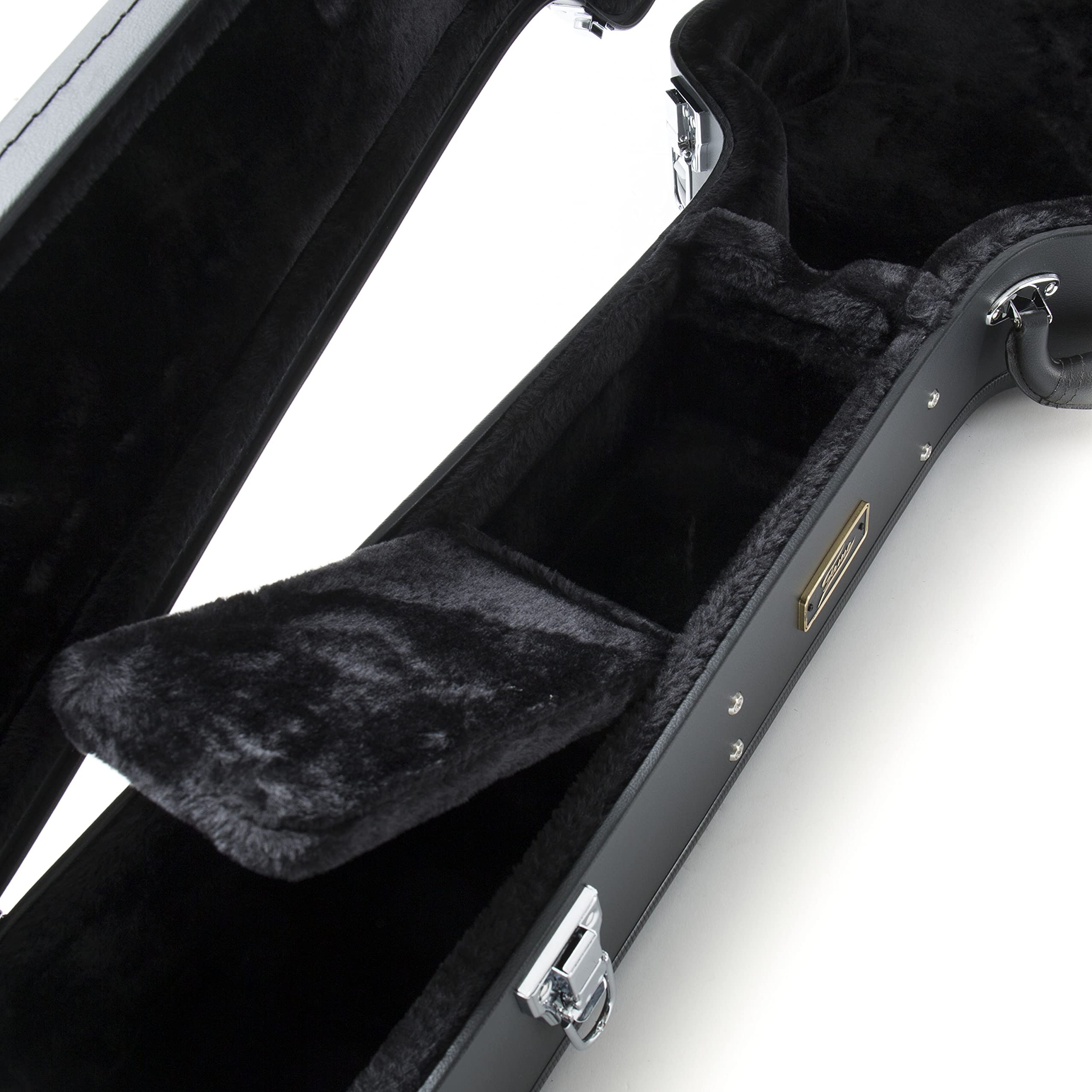 Fame 16" Archtop Case, Robuster Gitarrenkoffer, Wetterfest, Für E-Gitarren, Jazz/SemiHollow, Mit Polsterung, Zubehörfach, Besonders Stabil, Schwarz