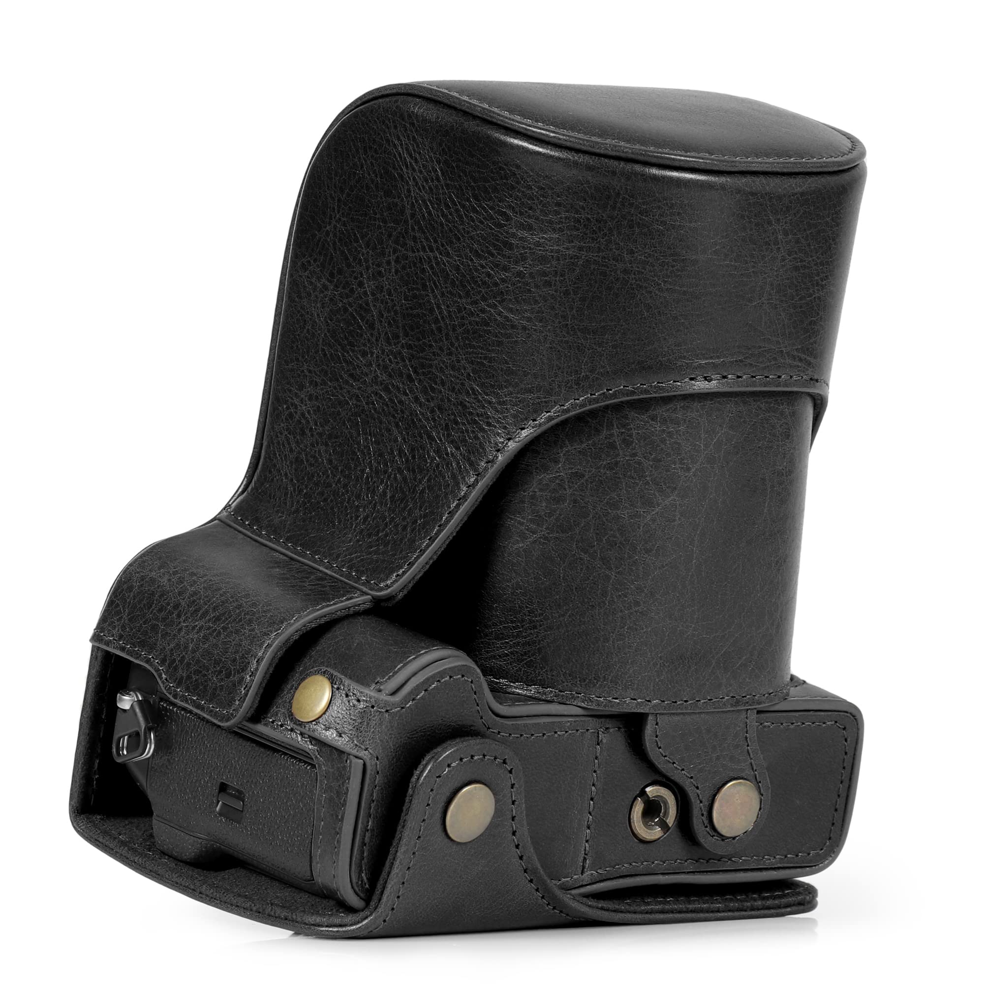 MegaGear Ever Ready Genuine Leather Camera Case Compatible with Fujifilm X-T5 (16-80mm)(Noir)
