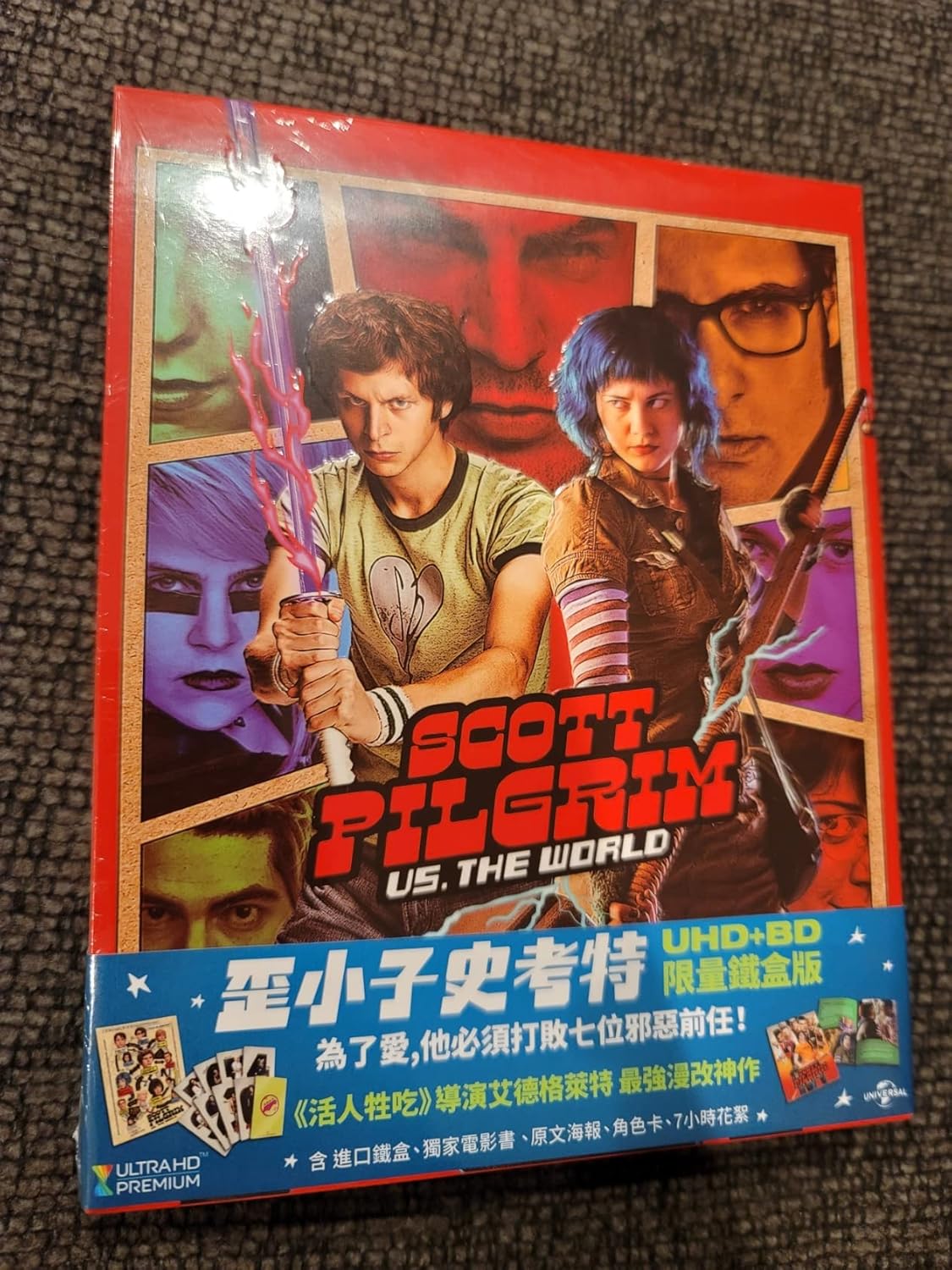 SCOTT PILGRIM VS THE WORLD Blu-ray 4K UHD Limited Edition Steelbook [Full Slip Import, Booklet, Art Cards]
