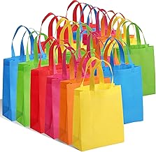 BOENFU 30 Pcs Party Bags with Handles Non-Woven Gift Tote Bags Toy Goody Sweet Gift Bags for Kids' Birthday, Halloween, Christmas, Thanks Giving Days, Wedding Party Supplies (Colourful)