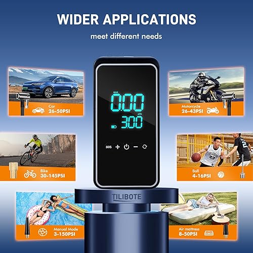 Miniatura 7 de Kit de reparación de neumáticos, compresor de aire portátil de 50 piezas con bomba de aire inalámbrica de 24000 mwh (150 PSI) para MPV, automóviles,