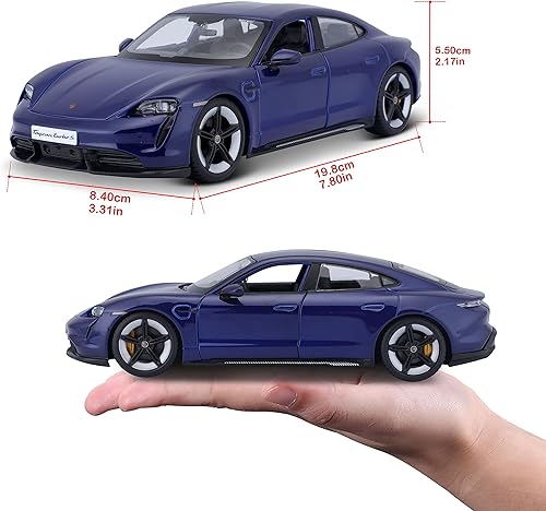 Miniatura 6 de Bburago -18-21098B Porsche Taycan Turbo S en Azul en Escala 1/24 (18-21098B), Unisex, Niños, Color