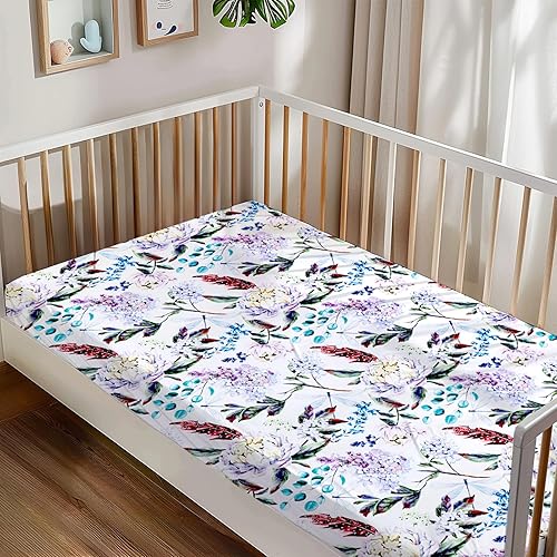 Miniatura 38 de Sábanas de cuna para niña y niño, sábana bajera ajustable para colchones estándar de cuna y de niño pequeño, ultra suaves y transpirables, sábanas