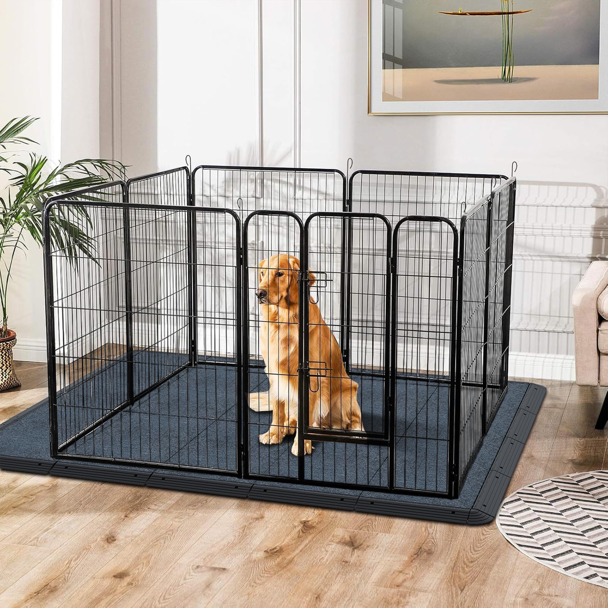 36er Set Teppich-Klickfliesen 30x30 cm, Interlocking Carpet Floor Tiles für Büro, Wohnzimmer, Balkon & Innenbereiche, Anti-Rutsch & Bodenschonend, schnelle DIY-Verlegung, Grau