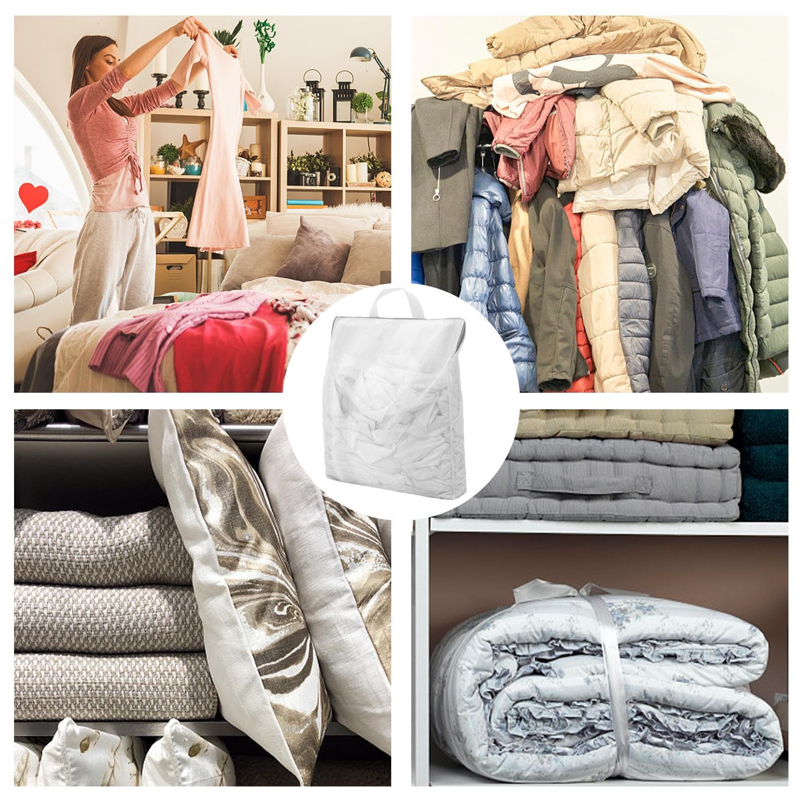 2 pezzi di rete per lavatrice, 50 x 60 cm, sacchetto per la biancheria, sacchetto per la biancheria, sacchetto per la biancheria, riutilizzabile per biancheria intima, biancheria da letto, calze