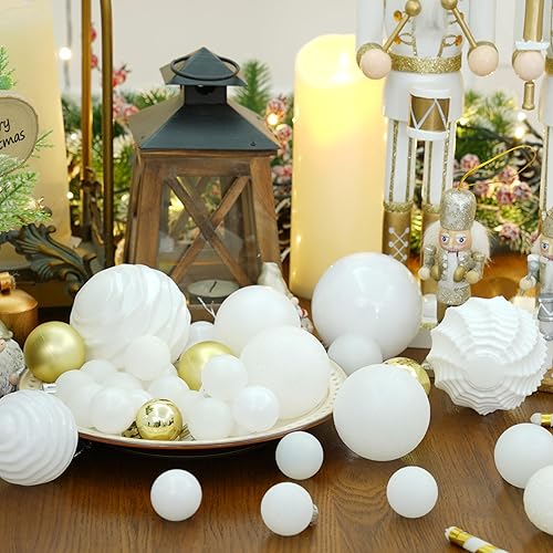 Miniatura 187 de XmasExp Juego de 24 mini esferas de Navidad inastillables para bolas de árbol de Navidad de 1.181 in/1.18 pulgadas (oro rosa)