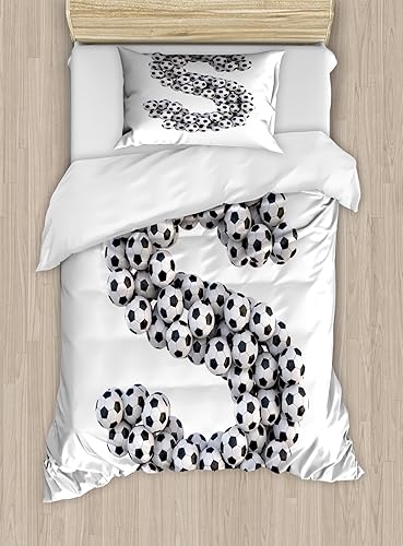 Miniatura 94 de Ambesonne Juego de funda de edredón color menta, líneas onduladas horizontales a rayas blancas abstractas de tonos suaves, exhibición de arte