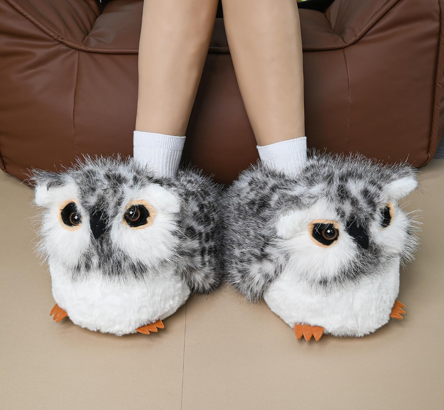 Onmygogo Fuzzy Winter Animal Slippers for Men and Women - Image 2