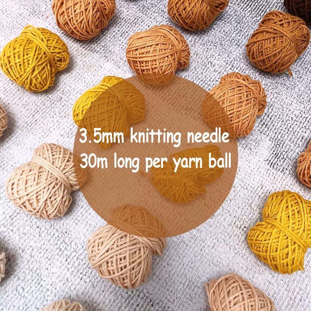Filato da ricamo Poke in 12 colori, 8 fili di filato tufted in cotone latte, filato tufting solido 3 mm per ricamo a mano/pistola tufting, gomitolo da 30 g, filato per uncinetto per tappeti (133 6 ro