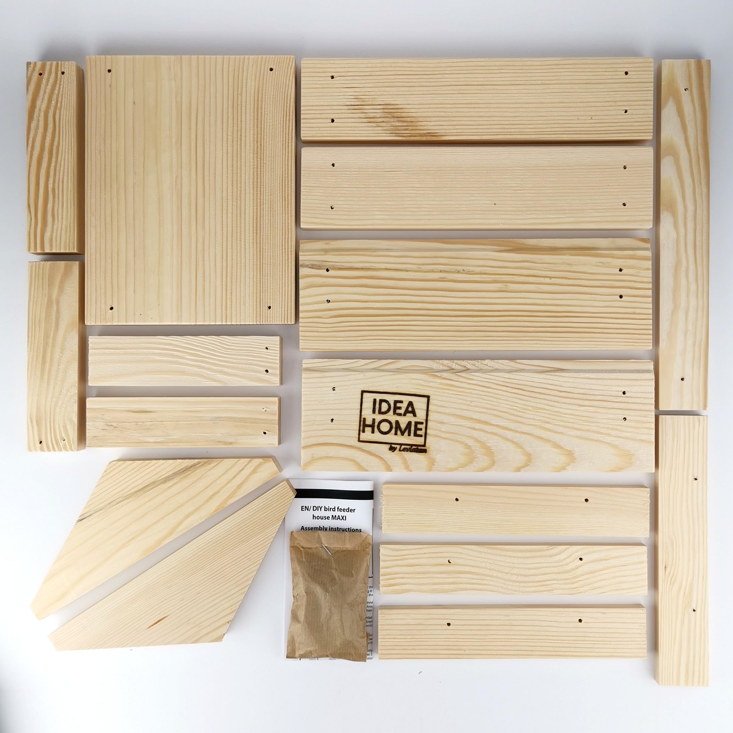 IDEA HOME Karmnik dla ptaków IH Maxi DIY karmnik, drewniany