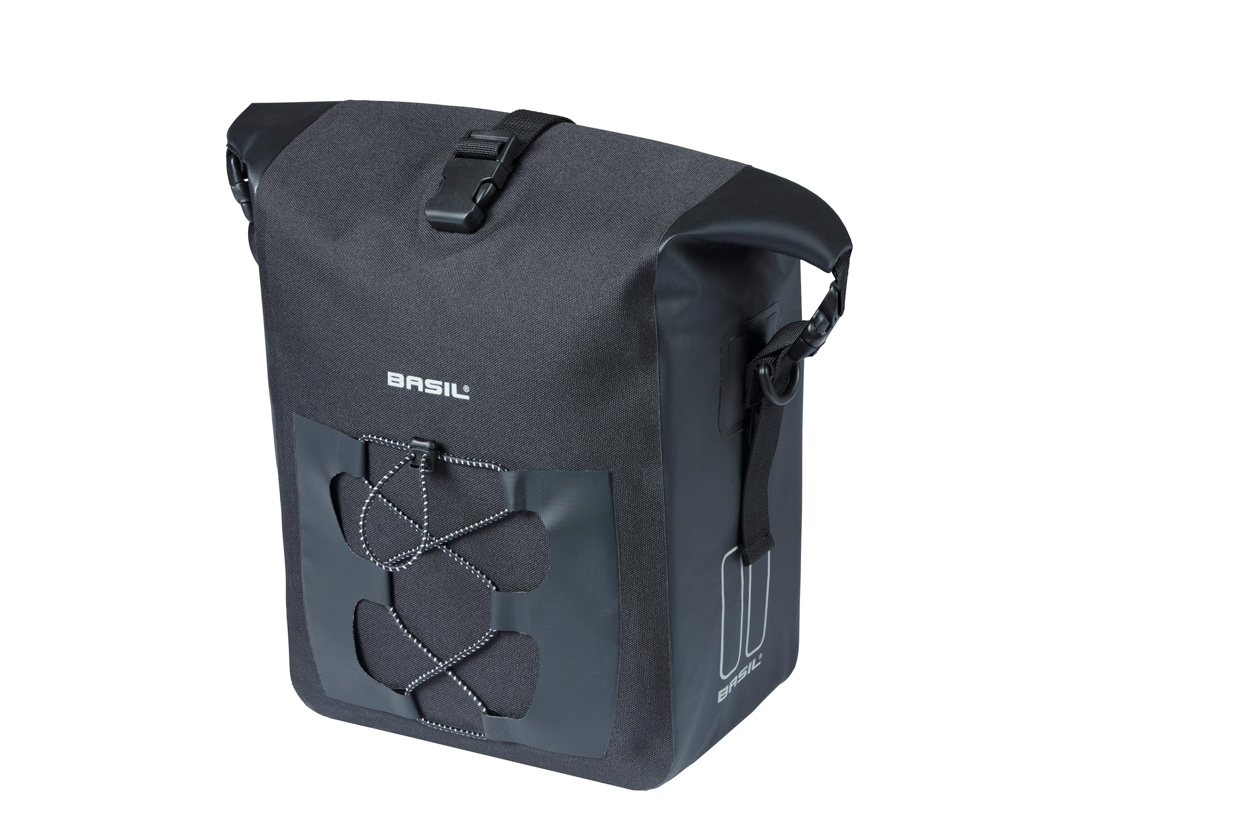 Basil Einzelpacktasche Navigator M schwarz, 24x14x34cm, 14ltr, MIK Studs, 18263