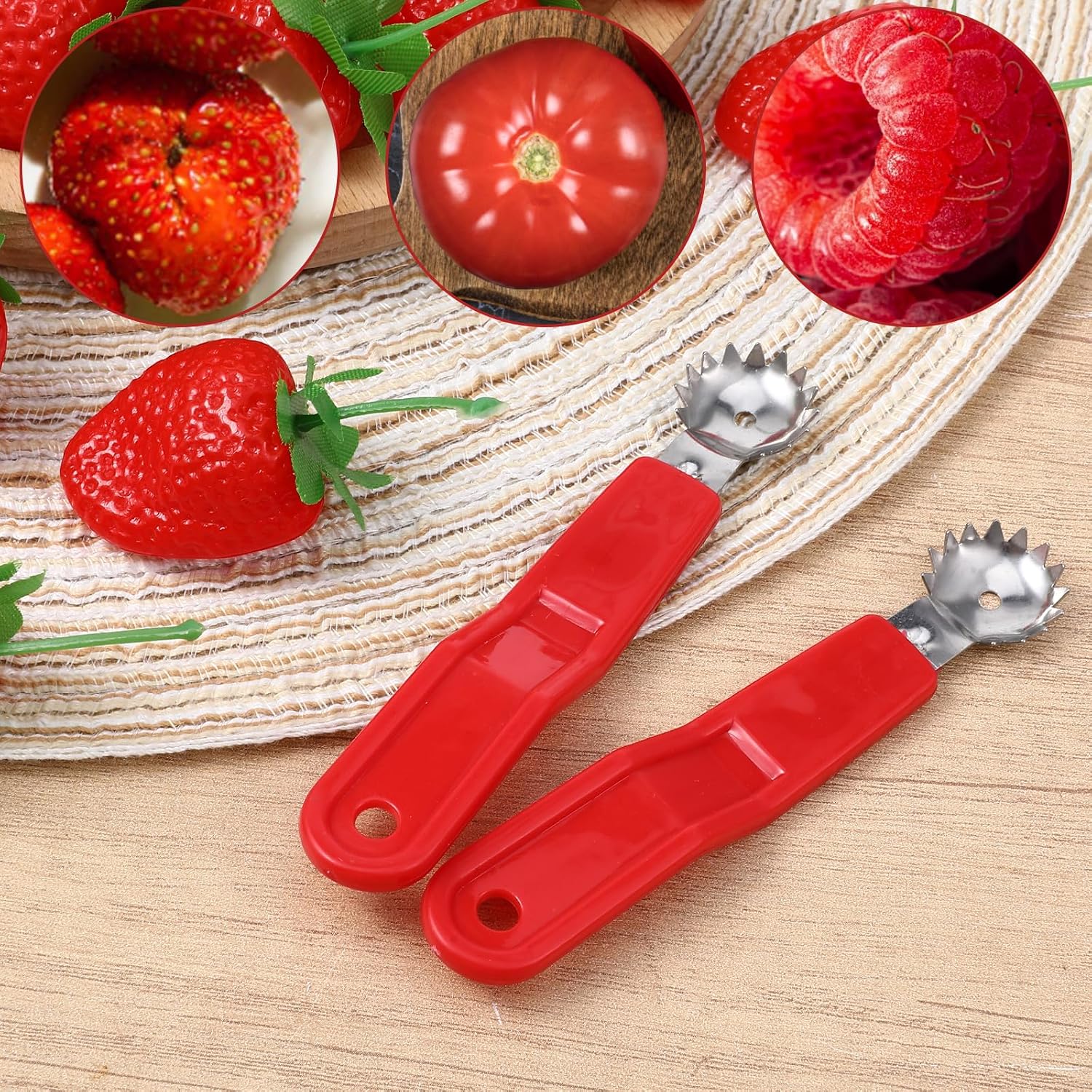 4 Pcs Tomato Corer Tool Strawberry Huller Stem Remover