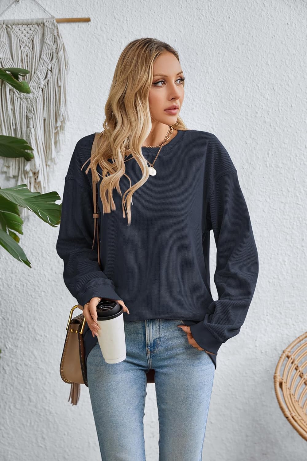 Women's Casual Corduroy Sweatshirts 2025 - Comfortable Long Sleeve Crewneck Pullovers for Fall and Winter - Image 6