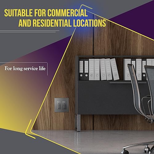 Miniatura 6 de ENERLITES Receptáculo decorativo serie Elite, toma de pared segura para niños, resistente a manipulaciones, autoconexión a tierra, grado