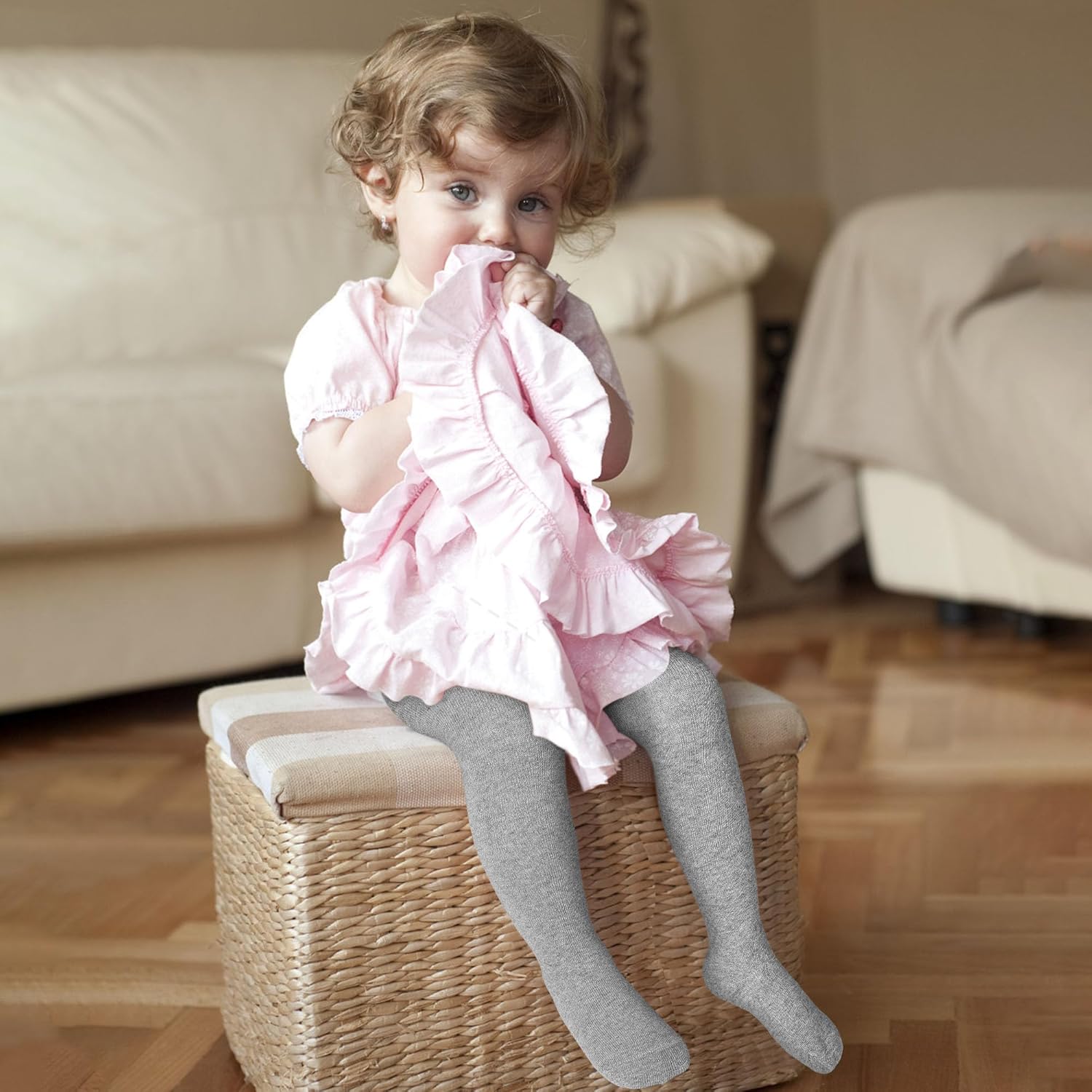 Baby Girls Tights, Leggings Stockings for Newborn Toddler Girls(0-24 Months),3 Pack Infant Knit Cotton Pantyhose - Image 5