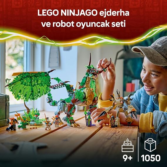 LEGO NINJAGO Yaşam Ejderhası 71859-9 Yaş ve Üzeri Çocuklar için Zane, Sora, Arin, Lloyd, Cole, Asit ve Toprak Canavarları Minifigürleri İçeren Yaratıcı Oyuncak Yapım Seti, Hediye Fikri (1050 Parça)