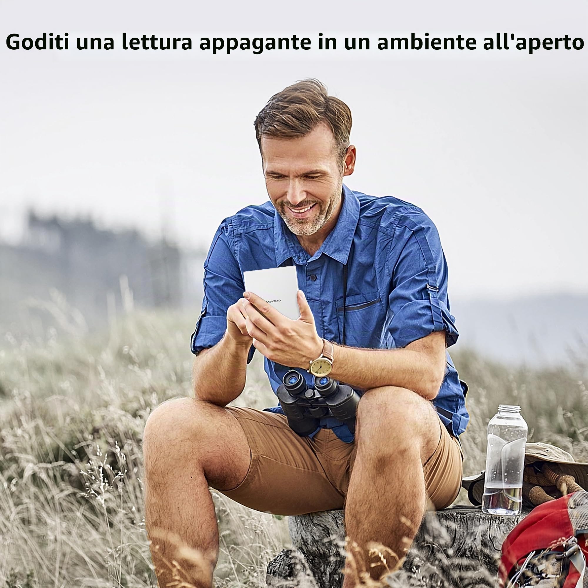 Veidoo Lettore e-book da 5,8", tecnologia HD Touch Screen Carta E-Ink, 32 GB ROM (espansione scheda TF a 64 G), WiFi, lunga durata, e-reader Android con copertura (bianco)