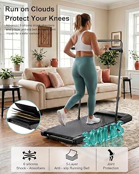 Superun Walking Pad with 6% Incline, 2.5HP Treadmill, 0.6-3.8 MPH, 300 lbs