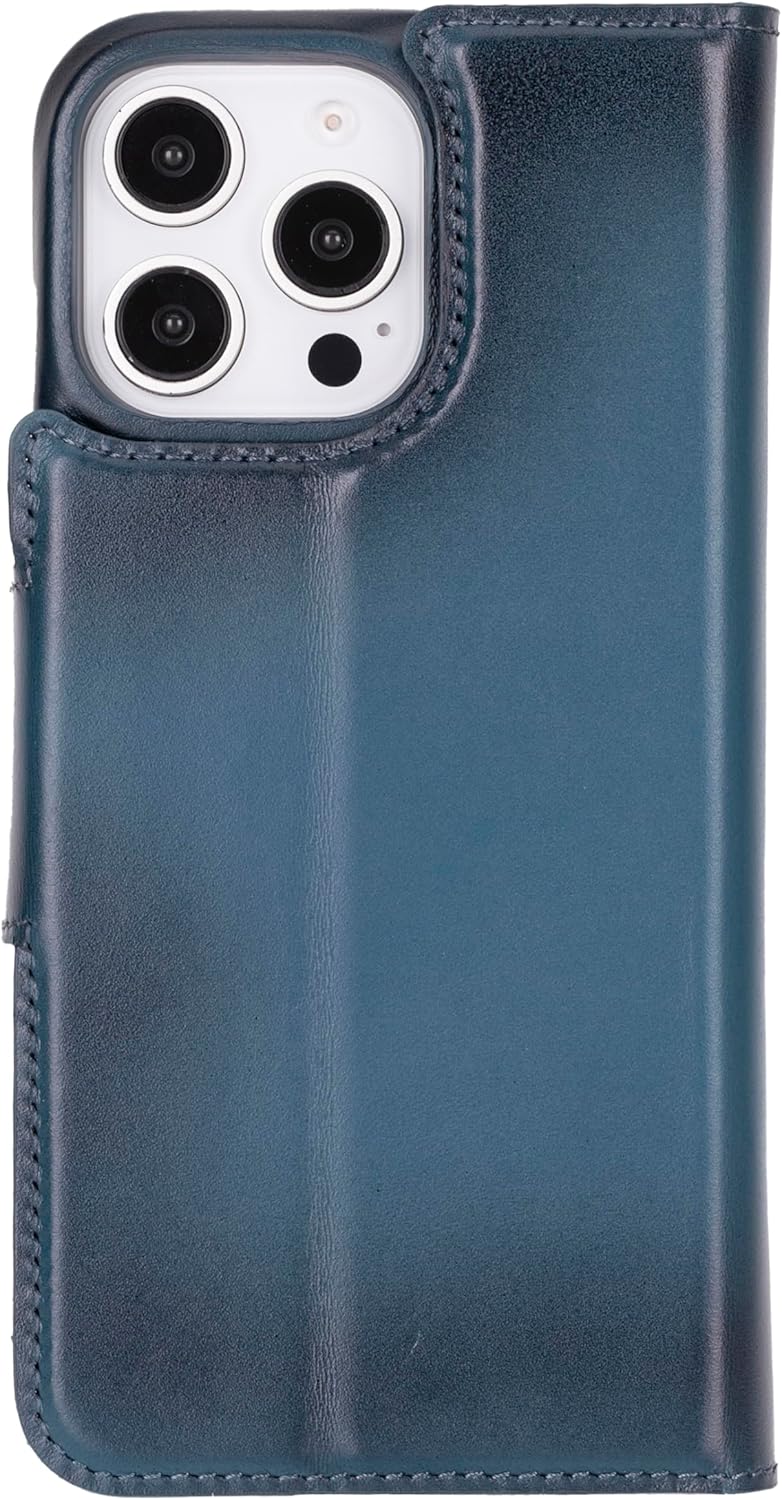 Venito Vicenza Compatible with iPhone 16 Pro Max Wallet Case with Card Holder, MagSafe Compatible, Leather Detachable Strong Magnetic Kickstand Flip Cover, Drop/Impact Protection 6.9", Blue
