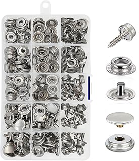 220 PCS Snap Fasteners, Replacement Snaps for Boat Cover Furniture Tent, Metal Leather Snap Buttons, 15mm Snap Kit Socket Canvas for DIY Boat Cover, Clothing, Windproof Craft Buckles