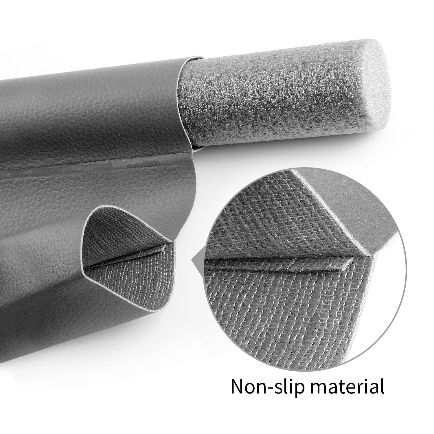 KEELYY Draught Excluder for Doors 90 cm, Double Seal PU Leather & Foam Cotton, Grey, 3.5 cm Thick, 90cm - Image 4
