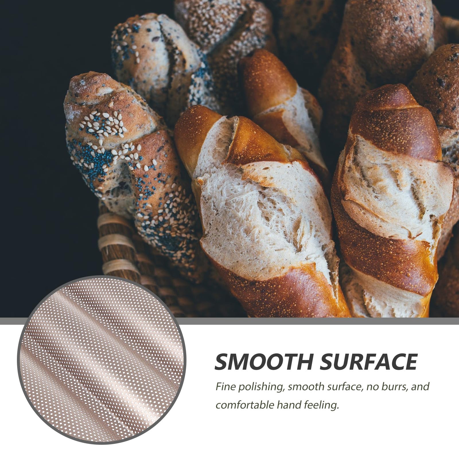 Goldfarbenes Dreischlitziges Antihaft Backblech aus Hochtemperaturbeständigem Material Baguette Backform für Brot Einfach zu Entformen und Reinigen Backzubehör für Küche Haus