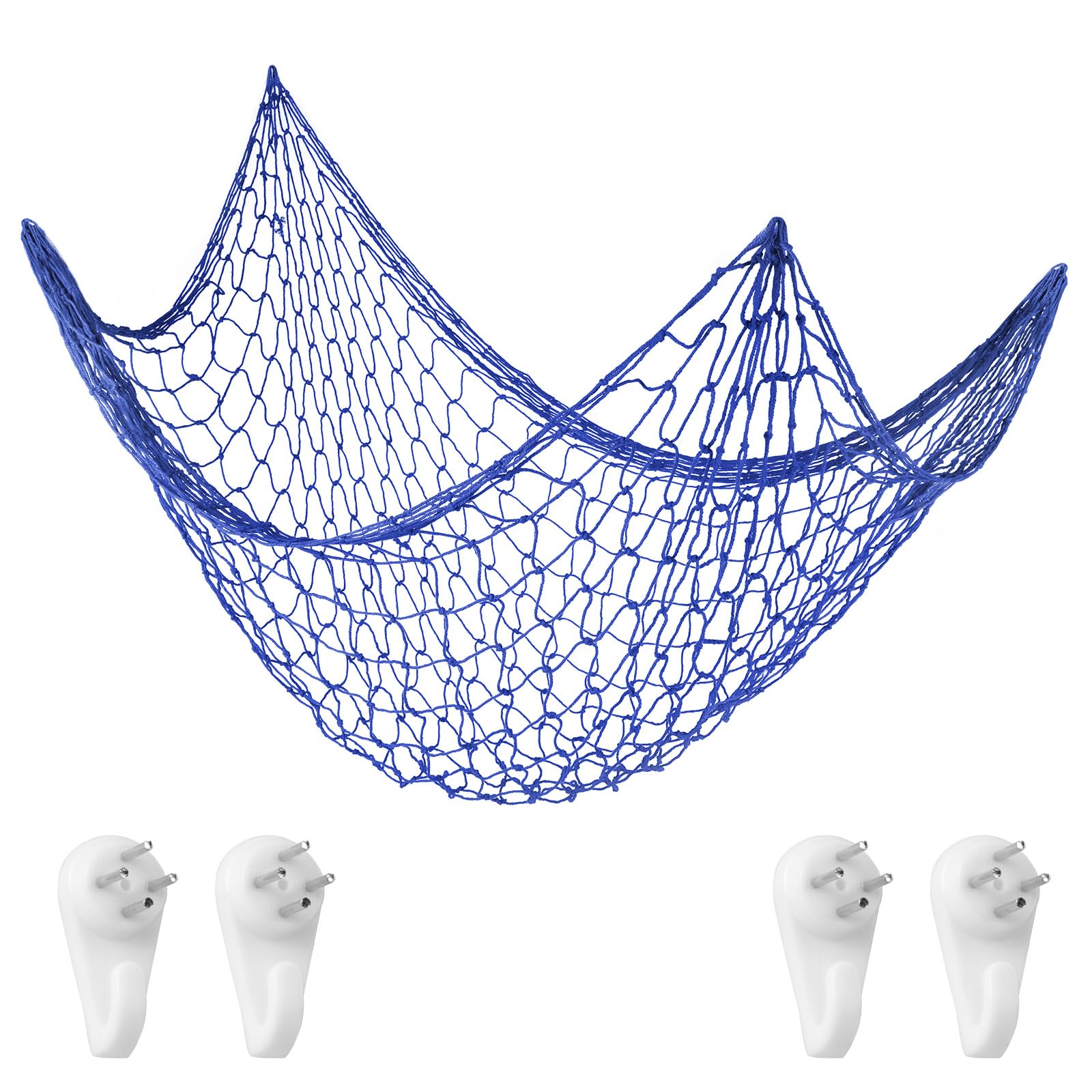 Fishing Net Decoration, 6.5 X 3.3Ft Nautical Wall Hanging Fish Net with Shells, Creamy White Fishing Net Beach Theme Decor for Party Home, Mediterranean Style Photo Netting