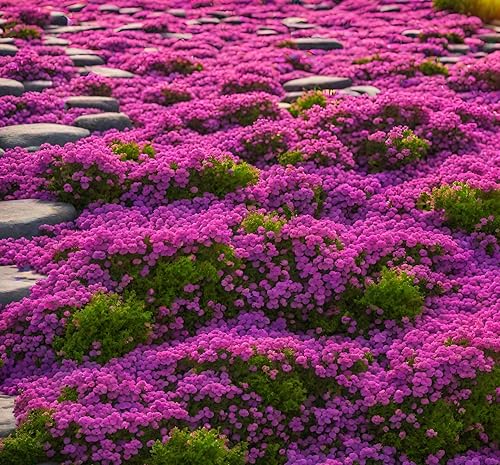 Miniatura 7 de Más de 20000 semillas de tomillo rastrero rosa y morado para plantar plantas perennes de cobertura del suelo, flores de reliquia, semillas de timo