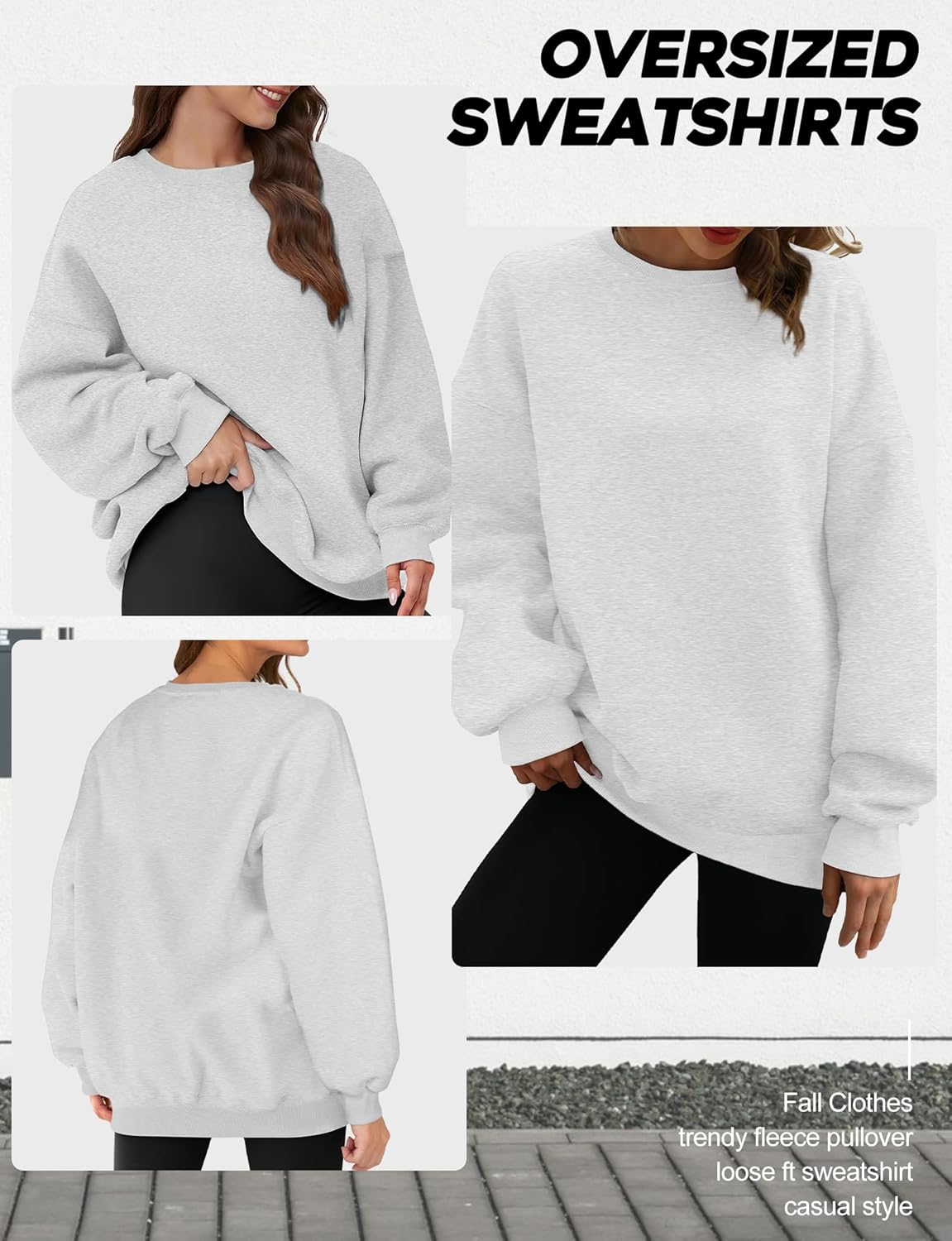 Oversized Sweatshirt for Women, Crewneck Sweatshirts Women Pullover Long Sleeves, Pullover Sweaters Casual Clothes - Image 2