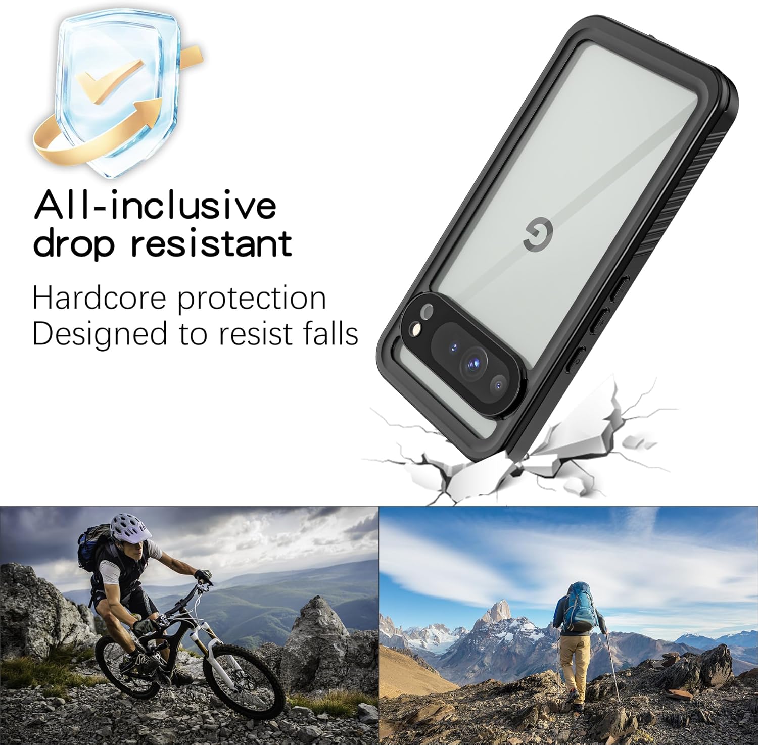 LEMAXELERS Designed Case for Google Pixel 9 Pro XL, Waterproof Case Built-in Screen Protector [IP68 Underwater][Full Body Shockproof] Anti-Scratched Rugged Case for Google Pixel 9 Pro XL 6.8". Black