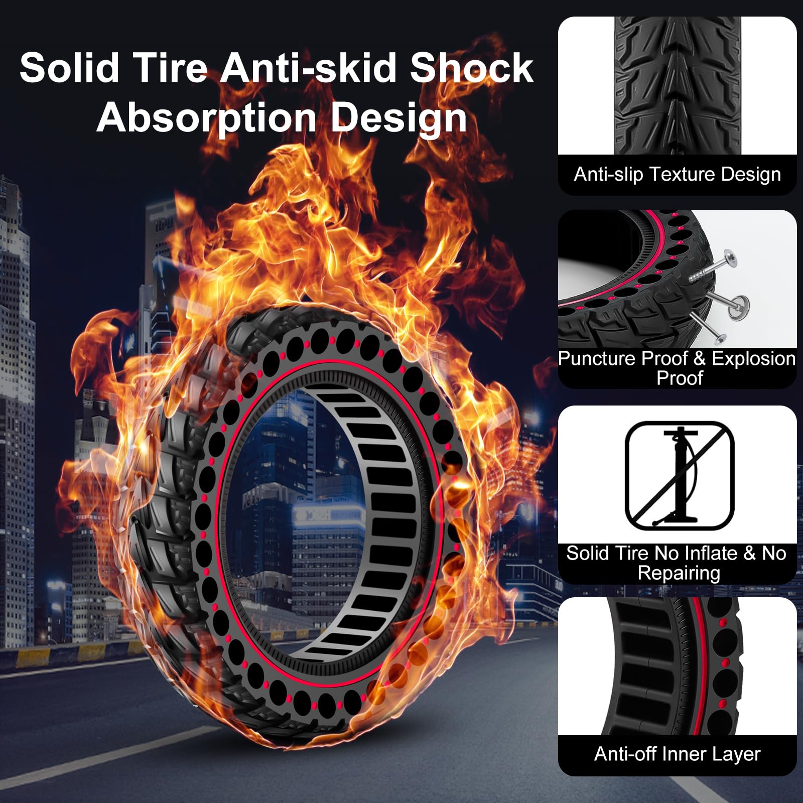 10x2.50 solide scooterbanden 10 inch massief rubberen 10x2.50 solide scooterbanden 10 inch massief rubberen