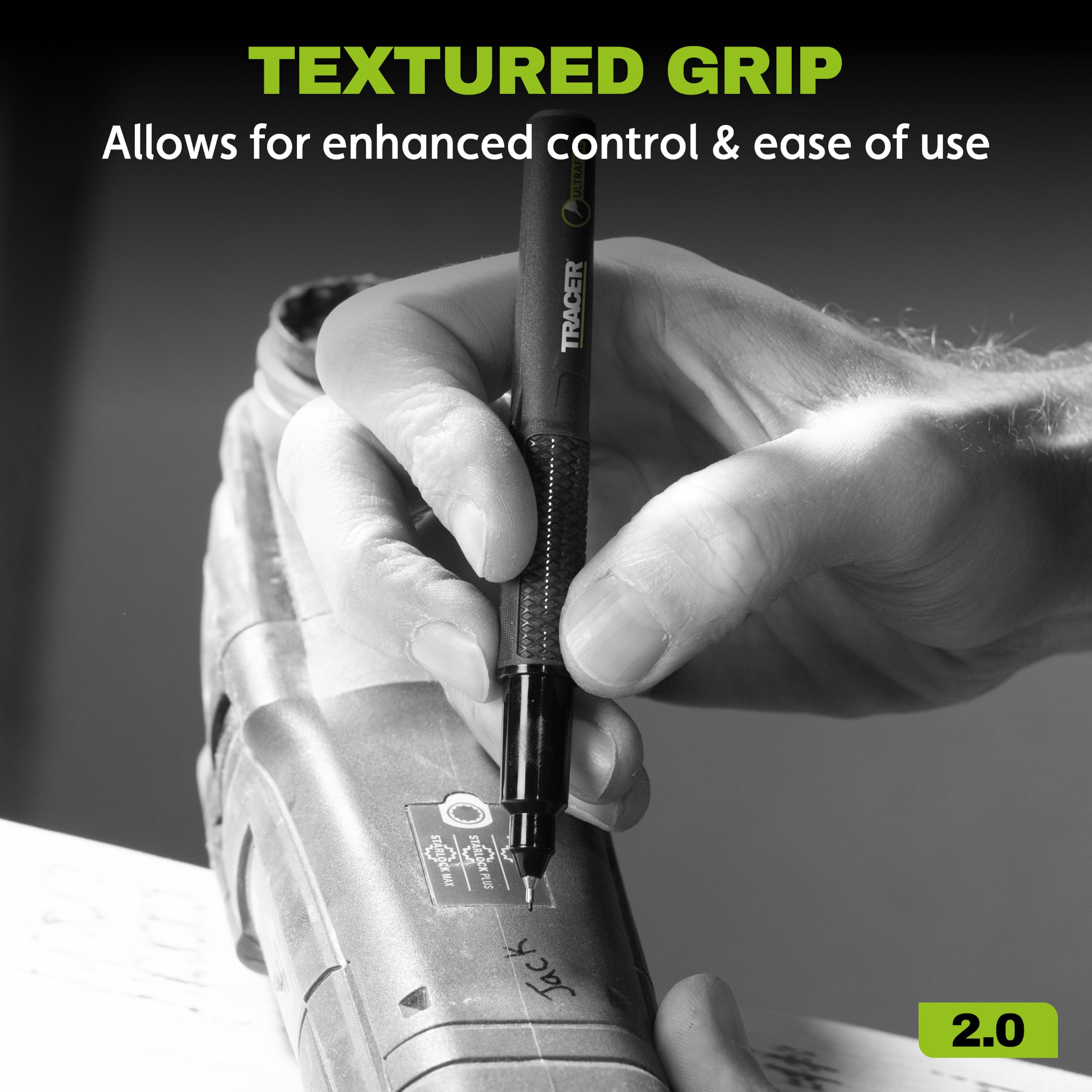 Tracer 2.0 Ultra Fine Tip Black Permanent Marker Pens x 36-100hr Cap-off time, Fast-drying Black Marker Pens x 36