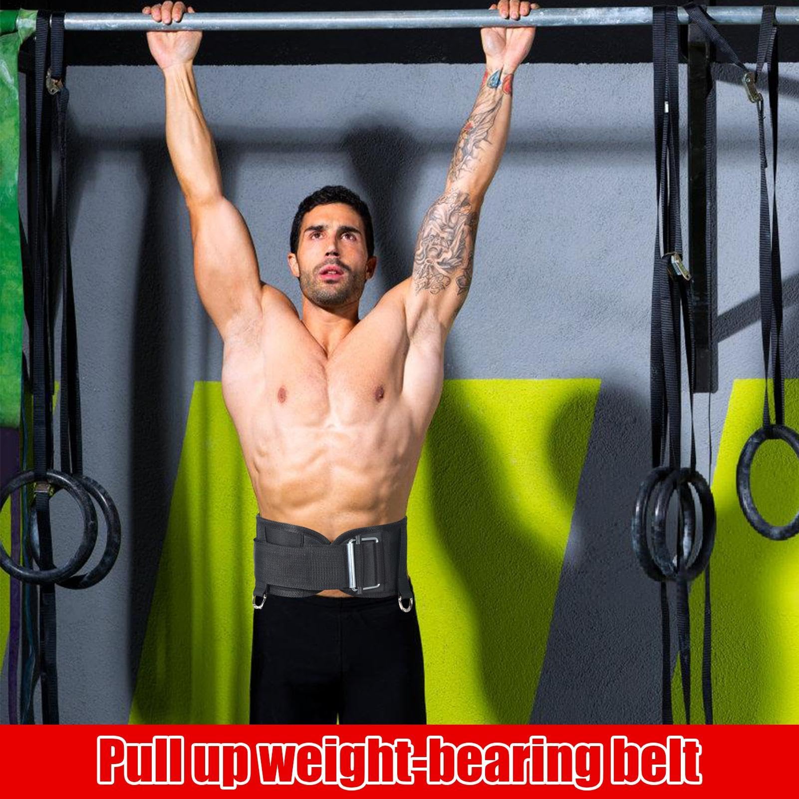 Gewichteter Dip Klimmzuggürtel, atmungsaktiver Gewichthebergürtel, EVA-Rückenstützgurt, strapazierfähige Nylon-Edelstahlkette (Herren, Damen), Krafttraining, Bodybuilding, Fitness