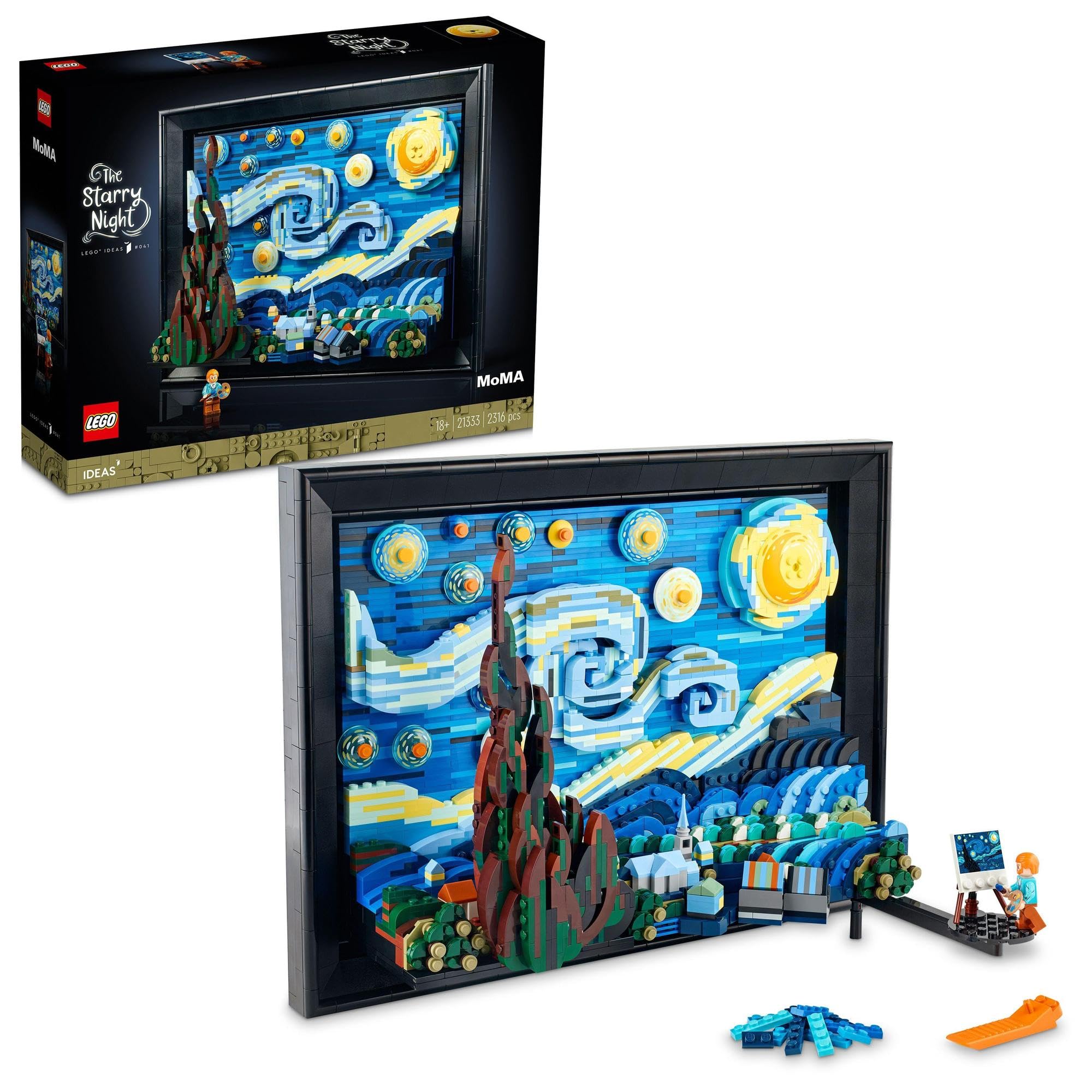LEGO Idea Van Gogh Starry Night 21333 Toy Blocks, Present, Art, Painting, Interior, Boys, Girls, Adults
