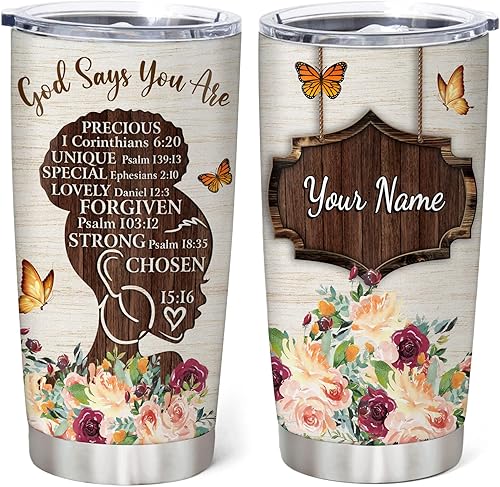 Miniatura 7 de Hyturtle Vaso de melanina personalizado de 20 onzas de acero inoxidable de doble pared al vacío para café taza de viaje con tapa regalos africanos