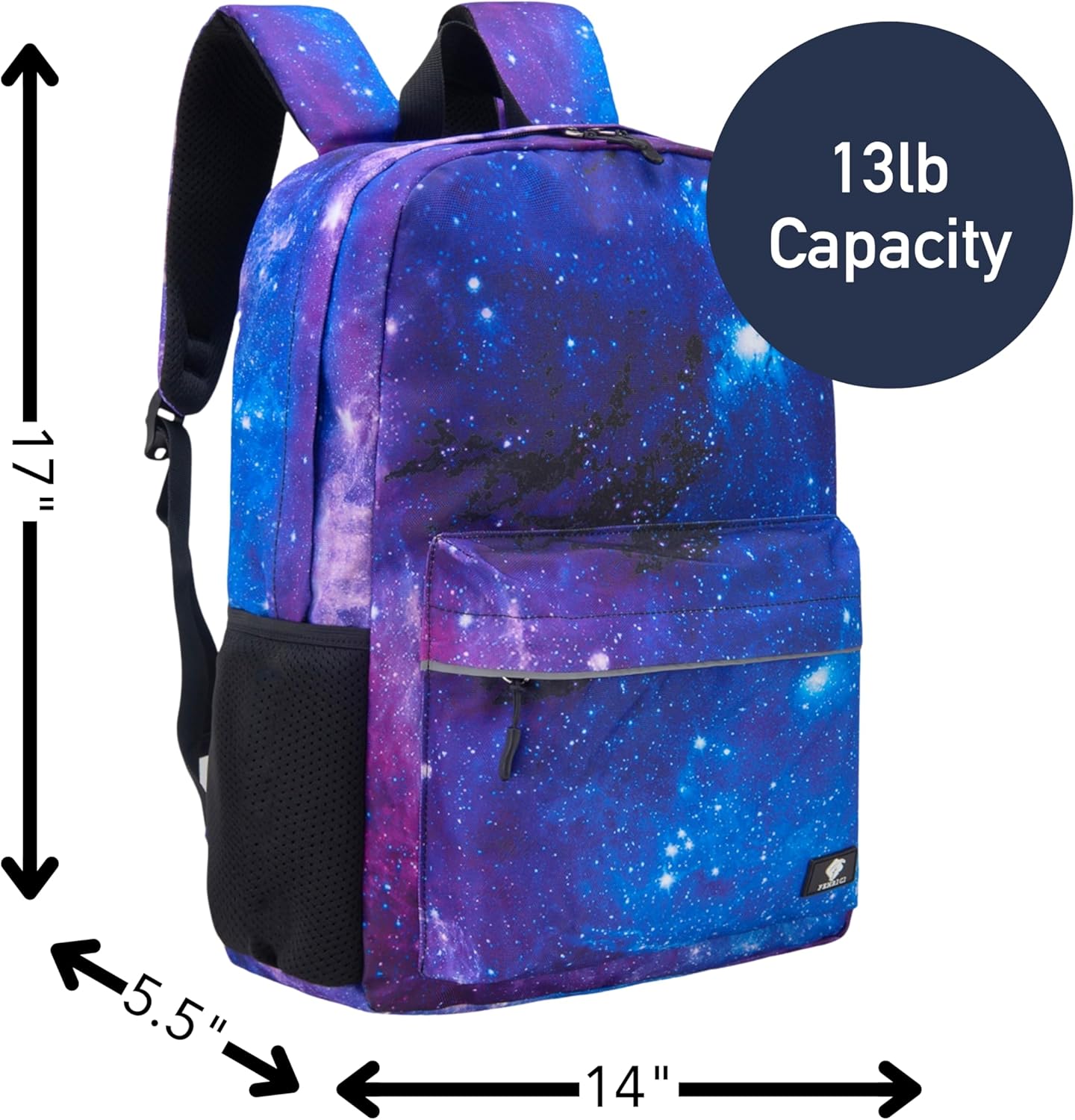 Fenrici Galaxy Backpack for Boys, Girls, Kids Back Pack with Padded Laptop Compartment, Kids' Bookbags for School, Cosmic Pack, Space Backpack, Purple Galaxy, 17 Inch - Image 2