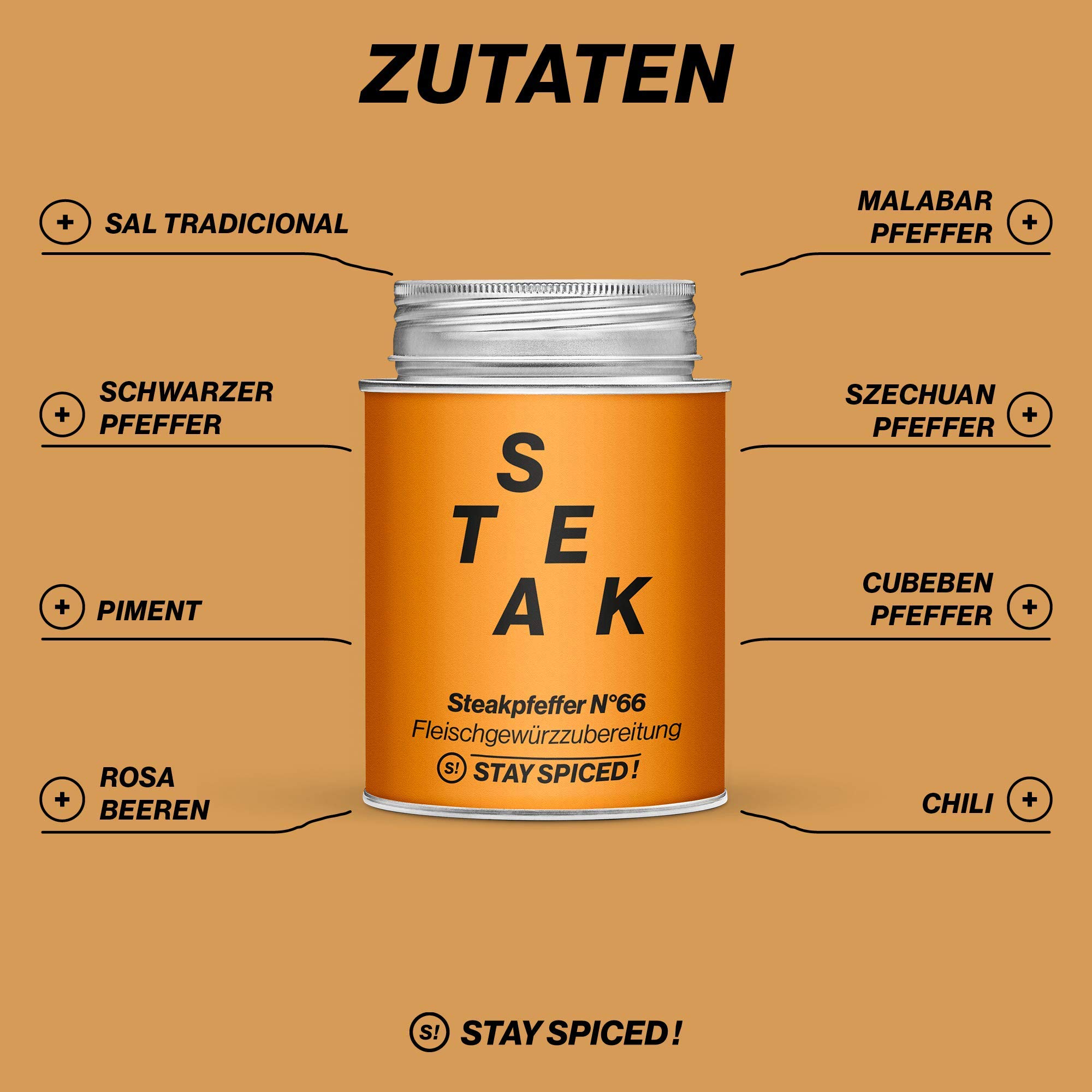 STAY SPICED! Steak N°66 | Premium BBQ Gewürzmischung, 400 g