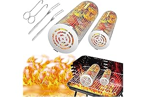 2 Pack BBQ Rolling Basket, Stainless Steel Grilling Basket Rolling Design