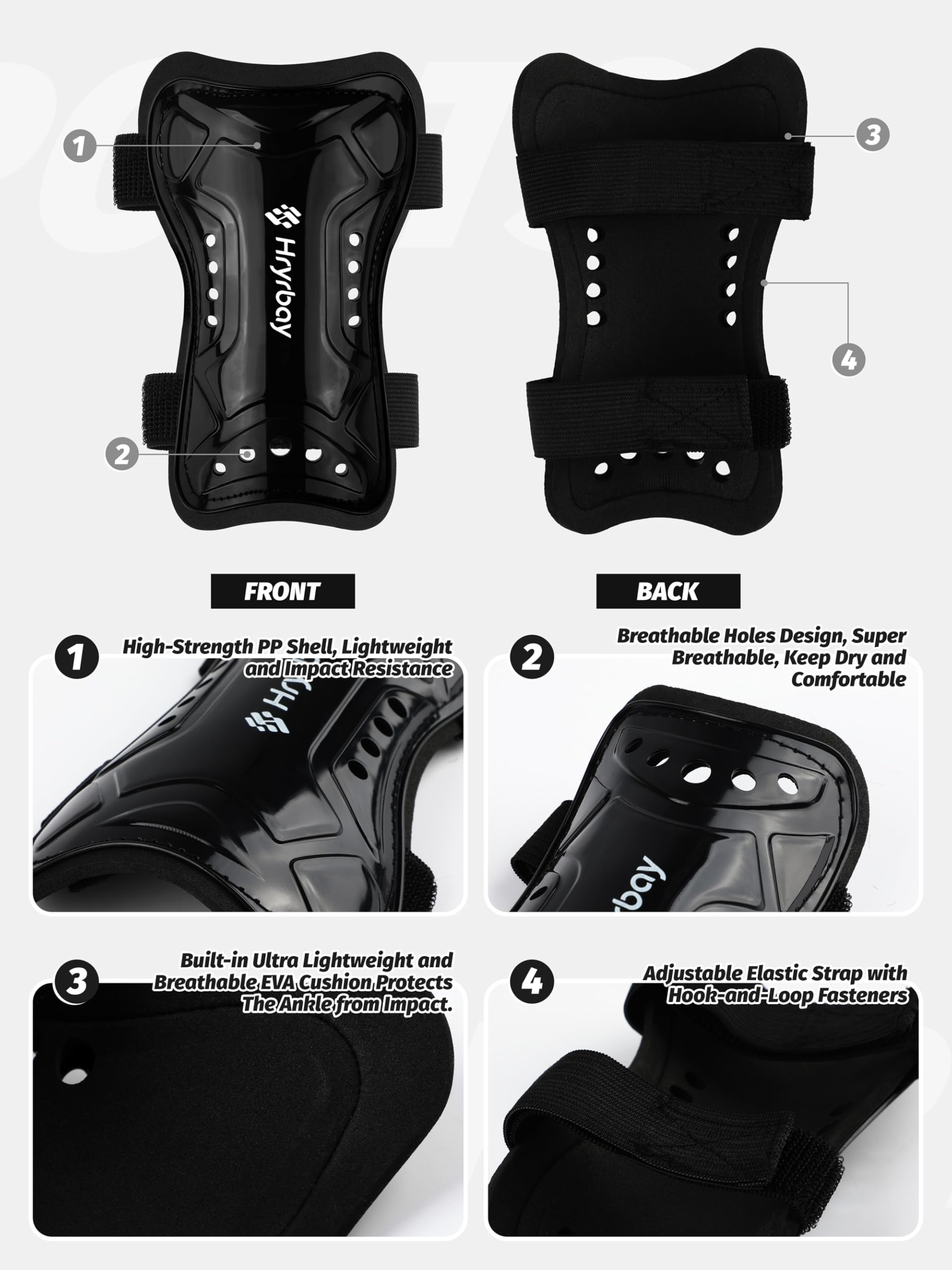 Hryrbay Kids Soccer Shin Guards and Socks Toddler Soccer Shin Pads Protective Defender Gear for Boys Girls Ages 3-15 Great for Training, Matches, Inspired by The World Cup in use