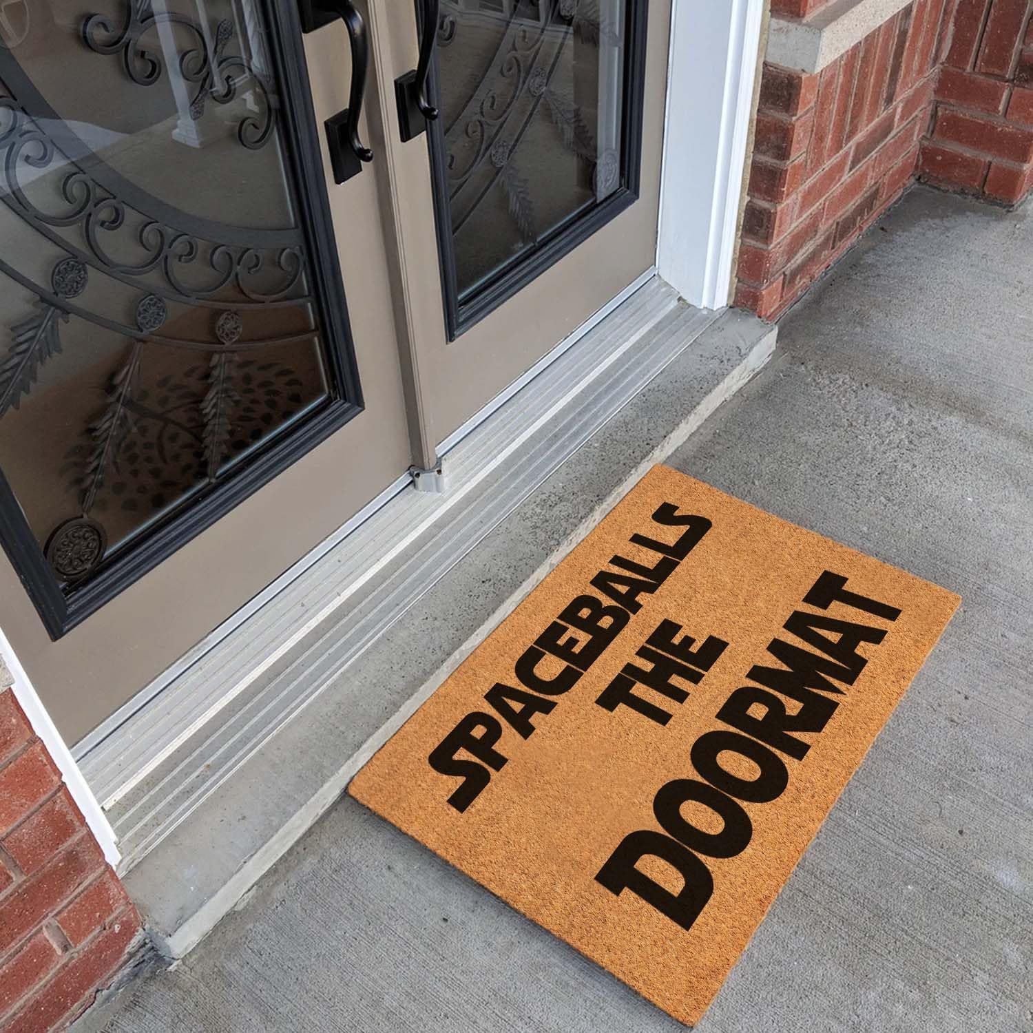 Funny Welcome Front Porch Patio Decor Mat for The Entrance Way Outdoor Personalized Rug with Heavy-Duty Non Slip Outdoor Coconut Coir Doormat 23.6 x 15.7inch (Spaceballs The Doormat)
