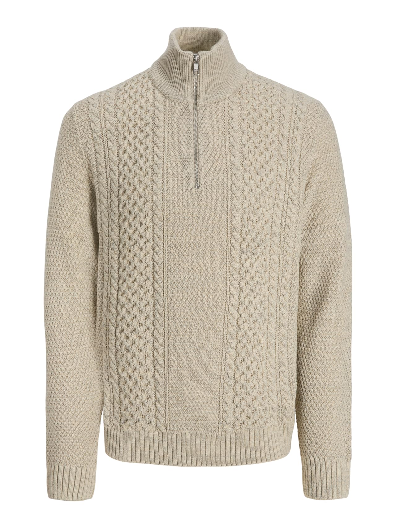 JACK & JONES Jjpaul Knit Half Zip, White Melange, S