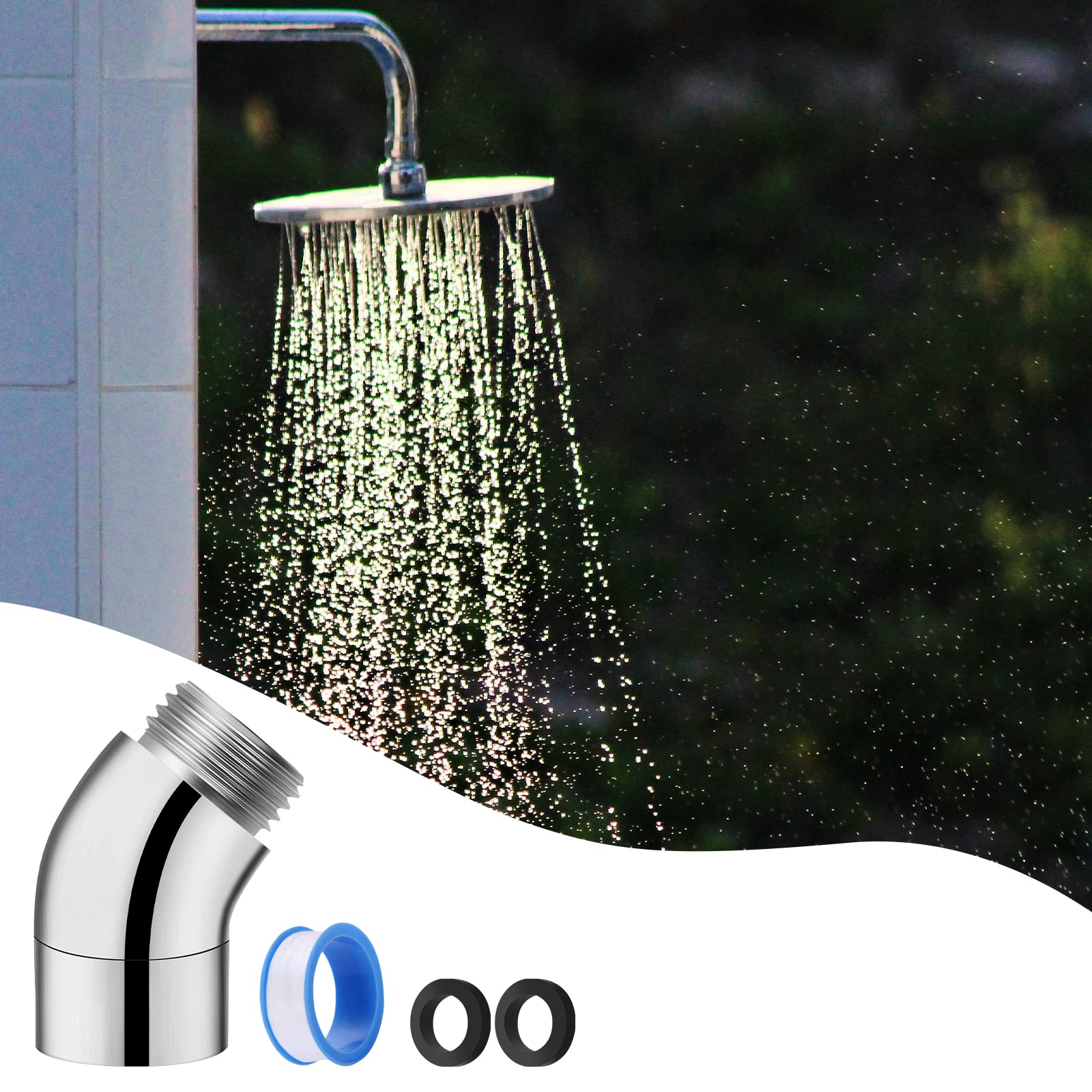 Adaptateur De Douchette À 135 °, Adaptateur De Tuyau De Douche, Pièce