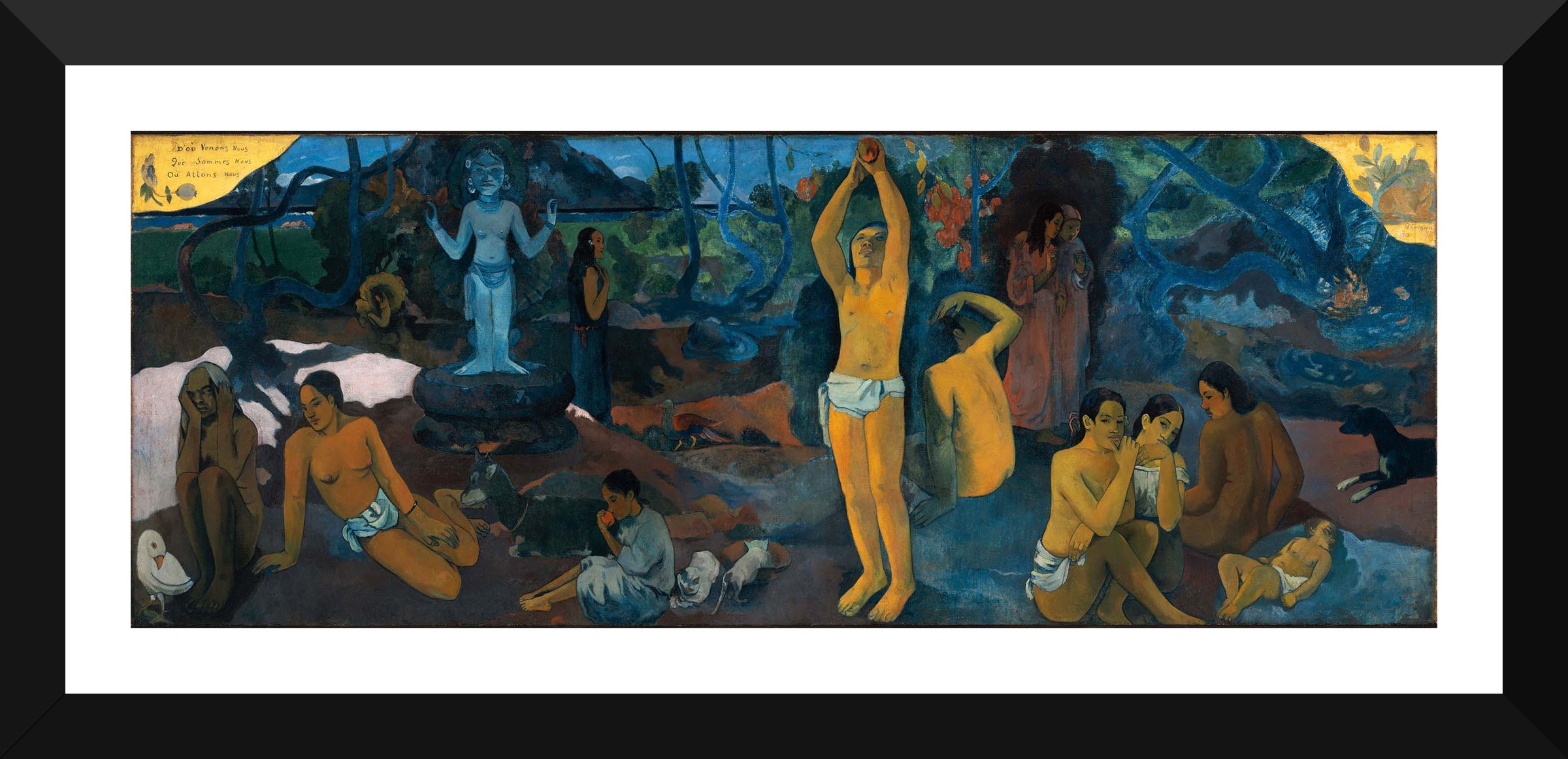 Tallenge - D'o� Venons Nous/Que Sommes Nous/O� Allons Nous - Small Size Ready To Hang Framed Digital Art Print On Photographic Paper For Home And Office D�cor (5x12 inches)