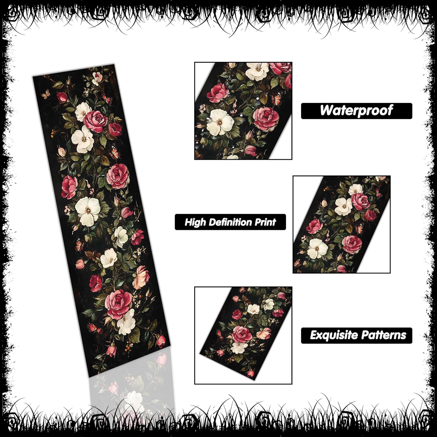 120 Pcs Dark Academia Bookmarks Bulk, Gothic Floral Aesthetic Paper Book Mark with 15 Designs for Reading Women, Dark Romance Merch Bookish Gifts Reading Accessories for Women Teens Adults - Image 3