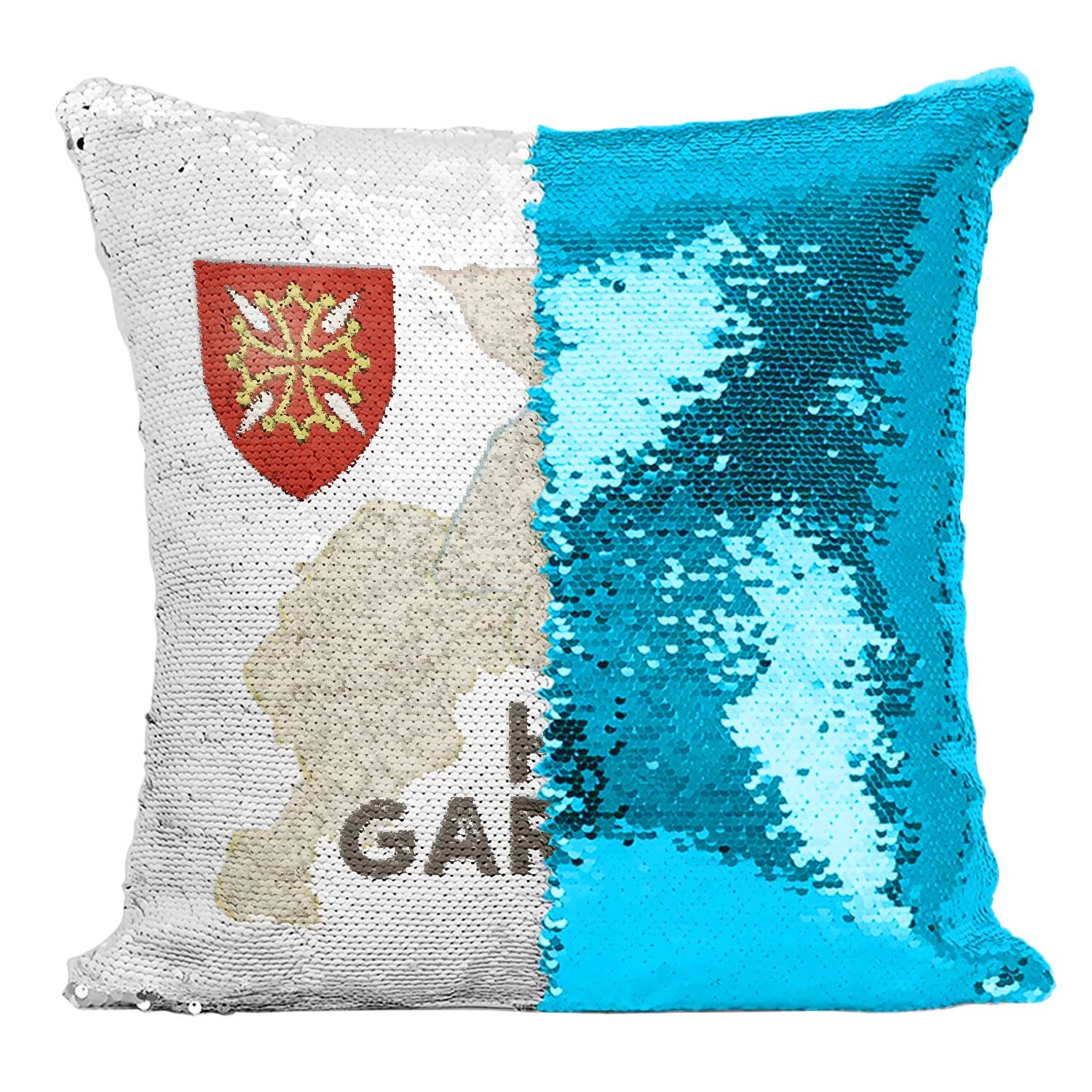 Coussin Turquoise Haute-Garonne 31 Toulouse carte ancienne déco Occitanie