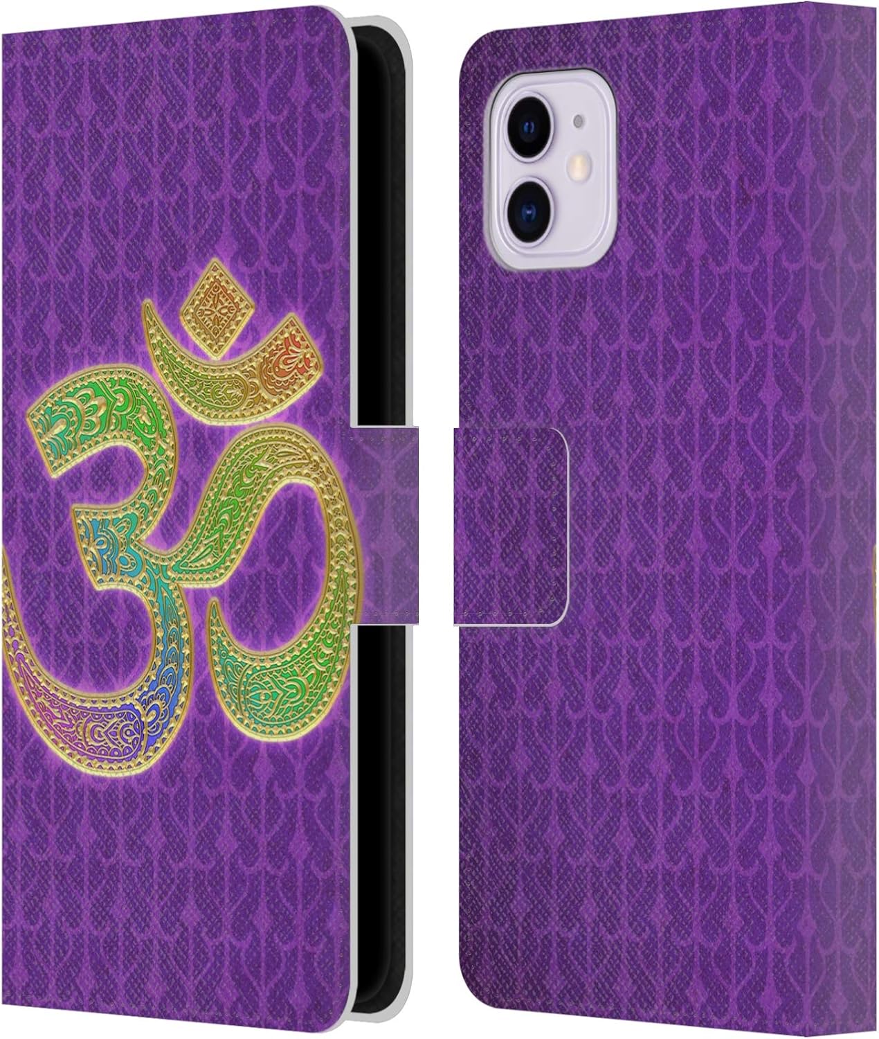 Head Case Designs Officially Licensed Brigid Ashwood Ornate Om Bohemian Vibe Leather Wallet Case Compatible with Apple iPhone 11