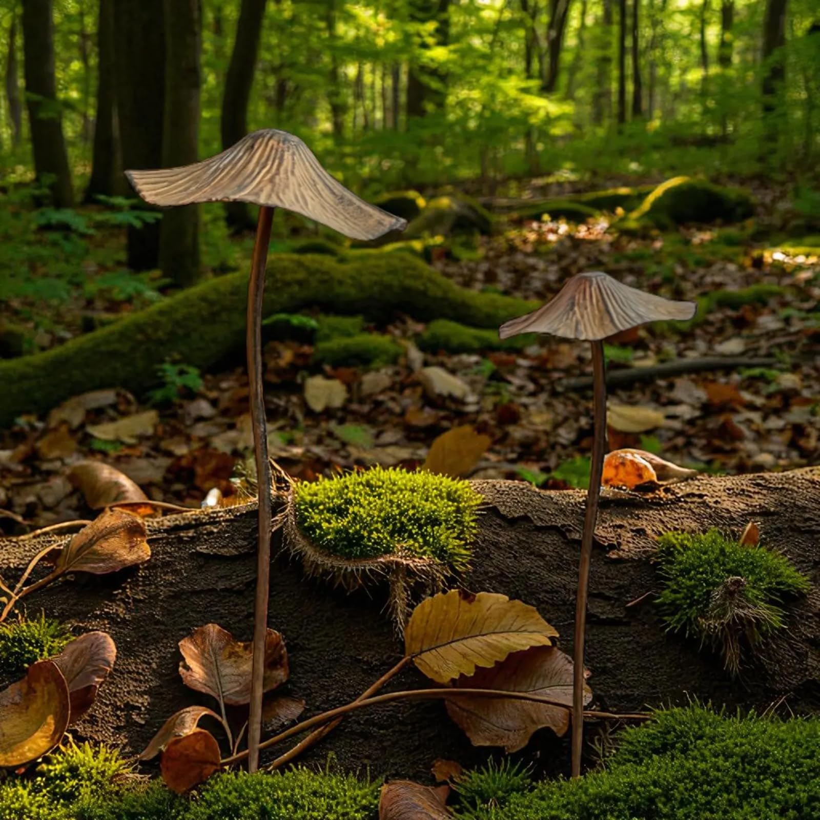DZWAZD Herbst Deko Pilze Für Draußen, Garten Natur Dekopilze Outdoor Aussenbereich, Groß Herbst Gartenstecker Rost Farn Vintage Gartendeko Metall Wetterfest Garten